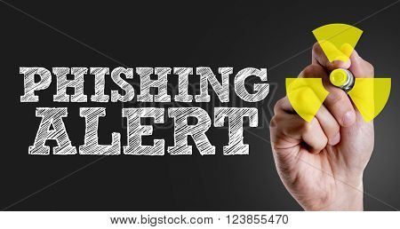 Hand writing the text: Phishing Alert