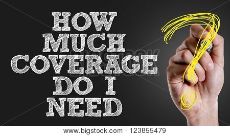 Hand writing the text: How Much Coverage Do I Need?