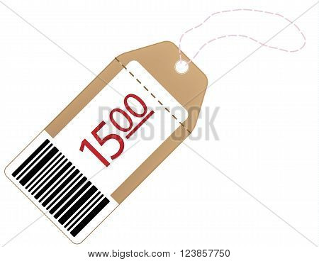 Tag with the specified price on a white background. Eps 10 vector file.
