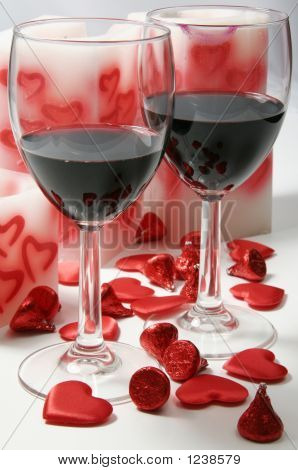 To glas stearinlys