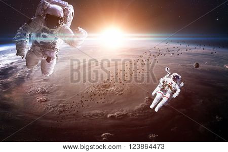 Astronaut in outer space. Spacewalk. Elements of this image furnished by NASA