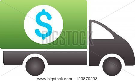 Money Shipment vector toolbar icon for software design. Style is a gradient icon symbol on a white background.