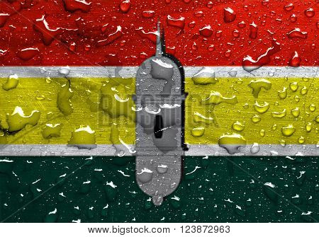a flag of Macapa with rain drops