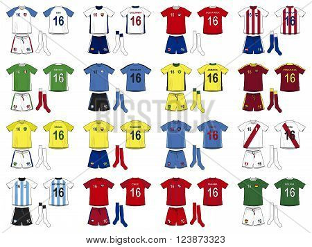 Illustration of Generic Kits National Teams of America