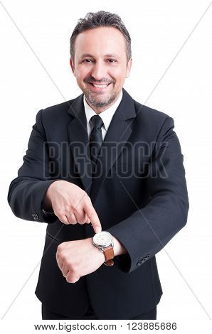 Business Man Showing The Watch