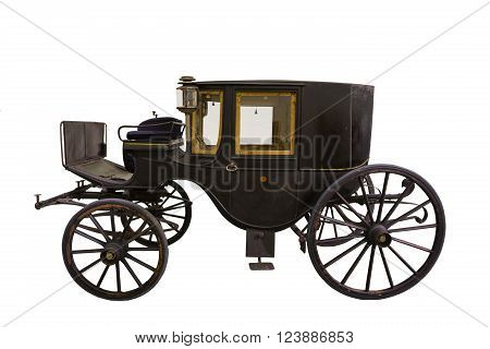Samrt black historic carriage isolated on white