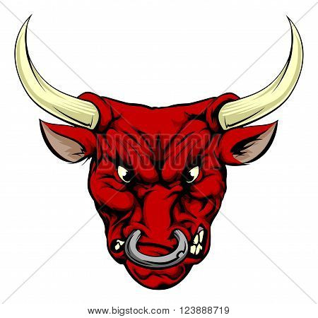 Angry Red Bull Mascot