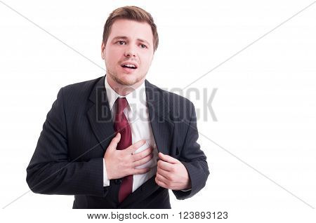 Stressed Accountant Having Heart Atack