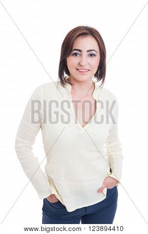 Normal Average Woman Wearing Casual Clothes And Make-up