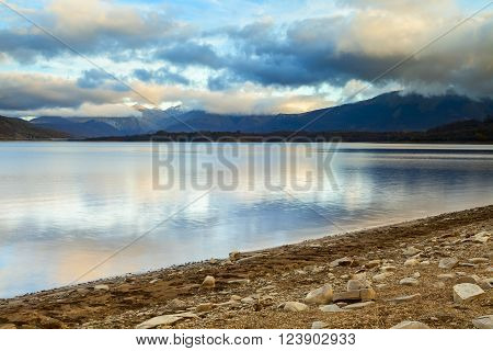 amazing campotosto lake view on gran sasso park