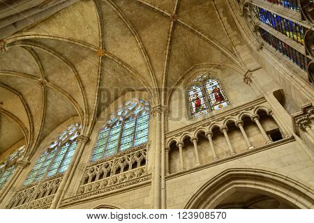 Les Andelys France - august 10 2015 : the collegiate church build in de 1225