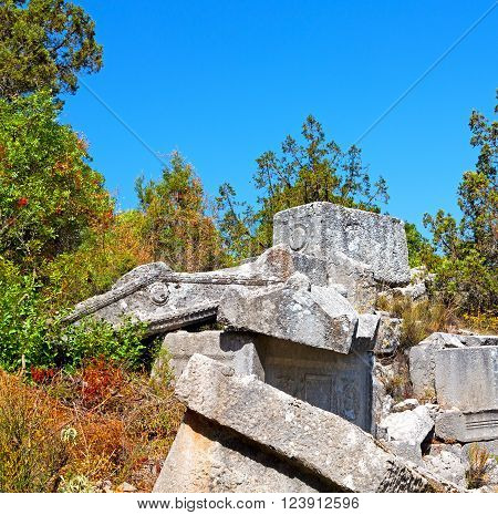 Anatolia Heritage Ruins   From The Hill In Asia Turkey Termessos Old Architecture And Nature