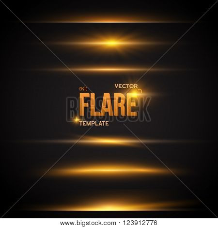 Illustration of Vector Flare Effect. Transparent Vector Overlay Lens Flare Ray Effect. Vector EPS10 Bright Sunflare Explosion Template