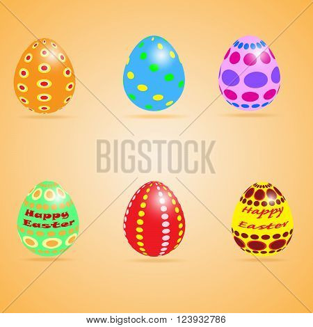 Funny Eater Eggs  set different ornaments colors