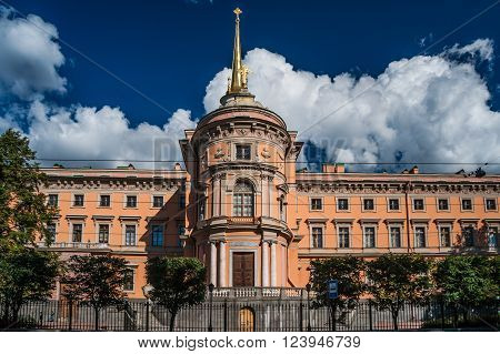 Mikhailovsky Castle, aka St Michael's castle, or Engineers castle, St Petersburg, Russia. One of the main attractions of the city with museum inside.