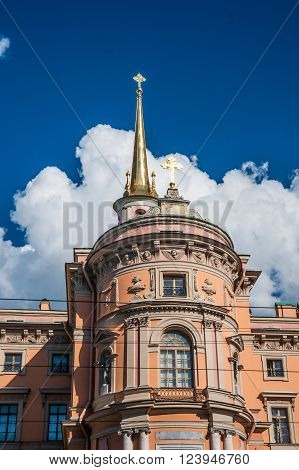 Mikhailovsky Castle, aka St Michael's castle, or Engineers castle, St Petersburg, Russia. One of the main attractions of the city with museum inside.