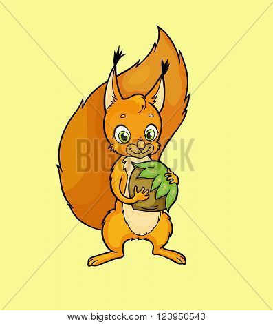 orange squirrel vector illustration of a cute furry animal