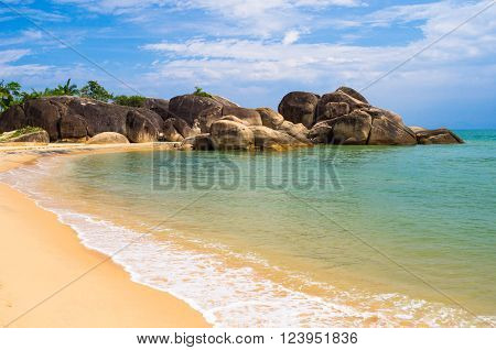 Tianya Haijiao - Tourism Zone, China. The End of the Earth (Tian Ya Hai Jiao) - is located near Sanya city in Hainan Island, China.