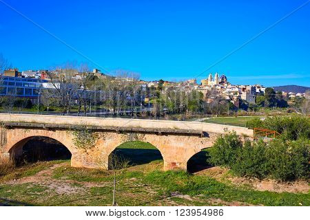 Ribarroja del Turia village and bridge in Valencia Spain