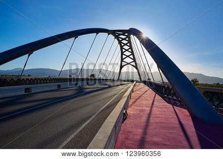 Cullera bridge over Xuquer Jucar river of Valencia at Spain