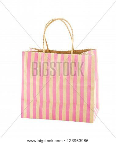 Blank paper bag isolated on white background clipping path.