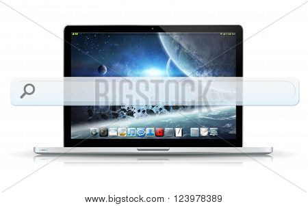 Modern Laptop Computer With Empty Web Bar