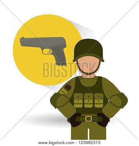 Military  icon concept with icon design, vector illustration 10 eps graphic.