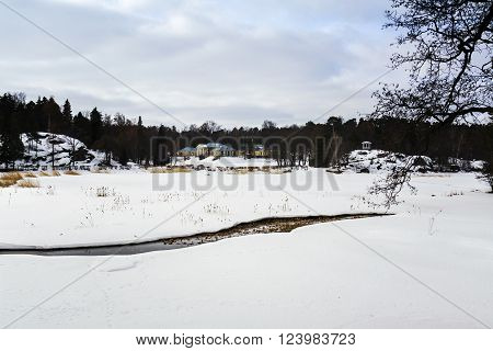 polynya in the ice on the lake in the old Park
** Note: Shallow depth of field