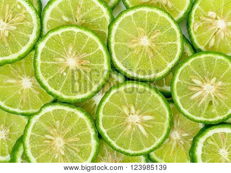 Sliced Bergamot On The White Background