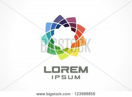 Colorful icon design element. Abstract logo idea for business company.  Eco, green, flower, SPA, Cosmetics and medical concepts.  Pictogram for corporate identity template. Stock Illustration Vector