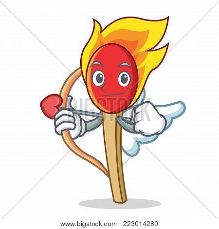 Cupid match stick character cartoon vector illustration