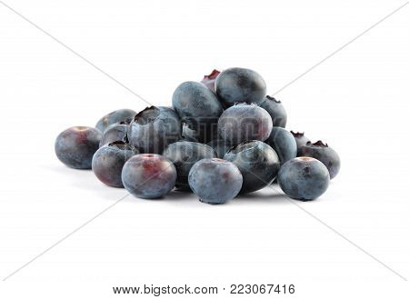 Colorful and crisp image of highbush blueberry on white