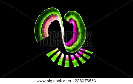 Abstract image of colors made with lightpainting and long exposure.