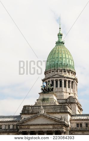 19th - century European building of downtown, Congreso Nacional, Buenos Aires, Argentina, South America
