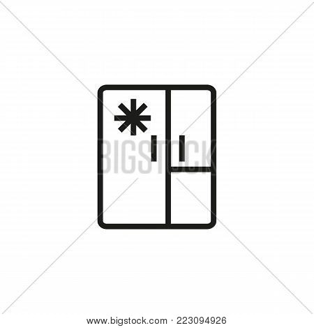 Icon of big refrigerator. Fridge freezer, ice, equipment. Household appliance concept. Can be used for topics like cool, cold, food storage technique
