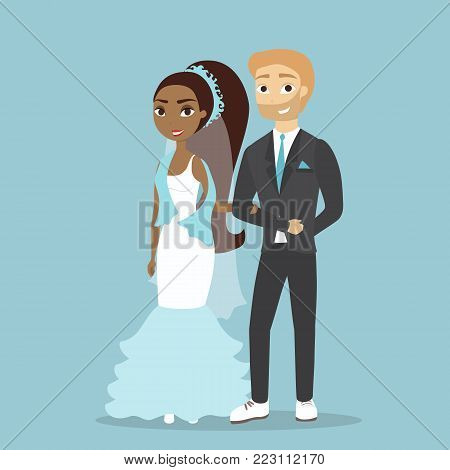 Iolated happy smiling wedding couple on white.