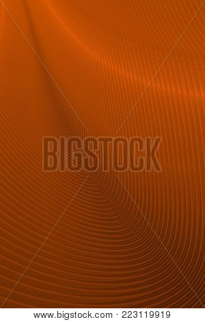 Abstract background of orange color with parallel curves that create a polot effect.