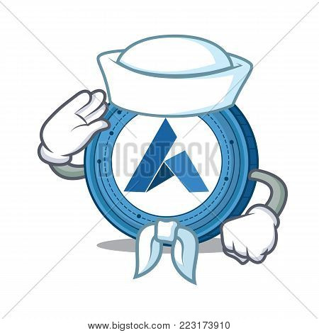 Sailor Ardor coin character cartoon vector illustration