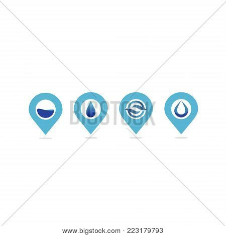 Water Pointer Logo set For map Tracking Company