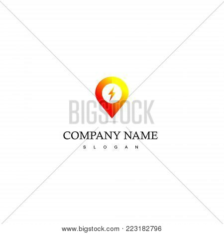 Electric Point Logo, Energy Icon For Website