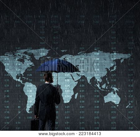 Young crypto trader. Blockchain and cryptocurrency concept.