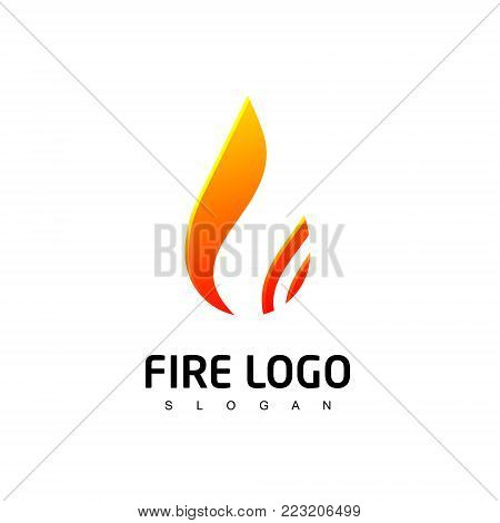 Abstract Fire Logo Template, Flame Icon Design
