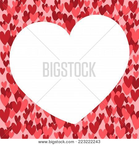 Hand drawn vector valentine heart haped background