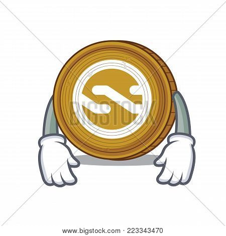 Tired Nxt coin mascot cartoon vector illustration