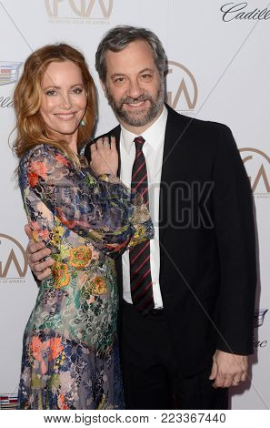 LOS ANGELES - JAN 20:  Leslie Mann, Judd Apatow at the Producers Guild Awards 2018 at the Beverly Hilton Hotel on January 20, 2018 in Beverly Hills, CA