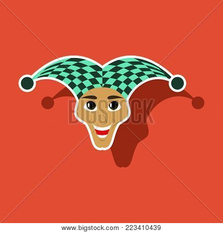 realistic paper sticker on theme humor jester comedy