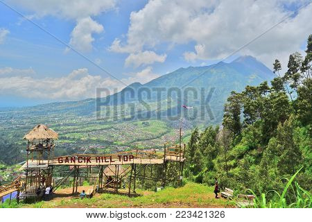 a tourist attraction on a volcanic slope in central java