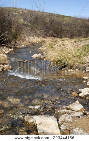 Natural scene of the course of a stream