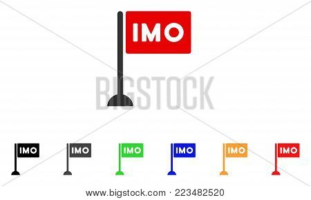 Imo Flag icon. Vector illustration style is a flat iconic imo flag symbol with grey, yellow, green, blue, red, black color variants. Designed for web and software interfaces.