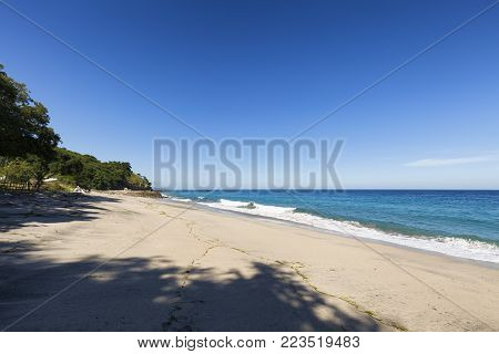 Empty Beach In Paga, East Nusa Tenggara, Indonesia.